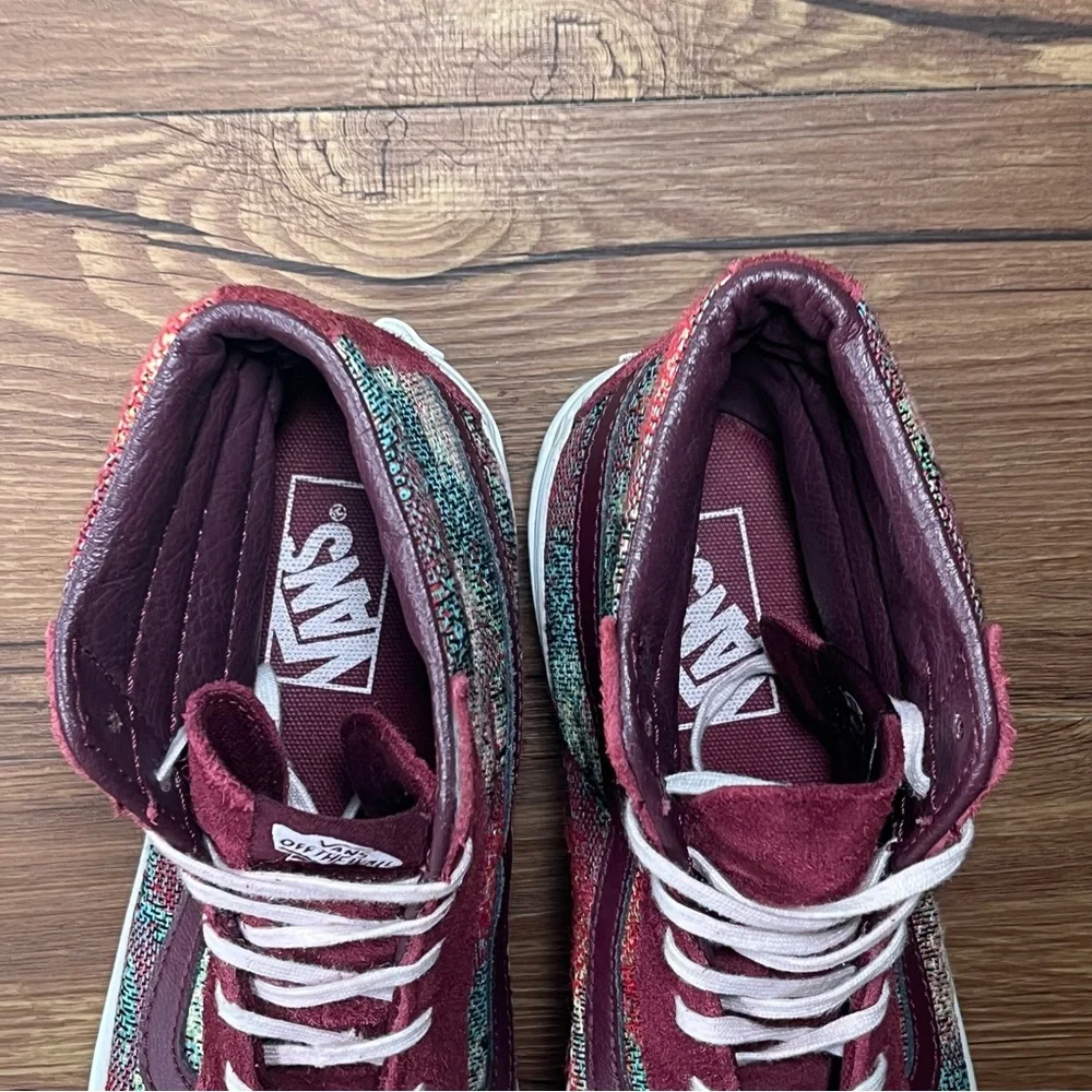 VANS SK8-Hi‎ Red Suede Sneakers Women’s Size 9.5 Lace Up Shoes